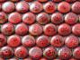 Fire Red Ceramic Lentil Beads